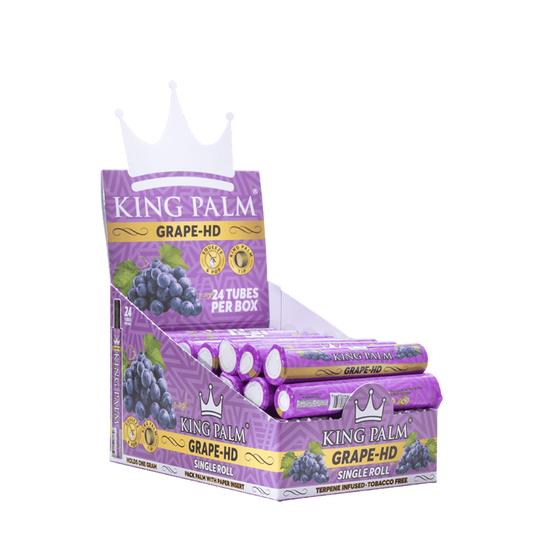 King Palm 1 Mini Roll  Grape HD  Display Box  24 Units Per Display