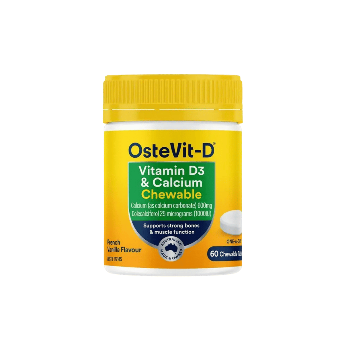 OsteVit-D Vitamin D3 & Calcium Chewable 60 Tablets